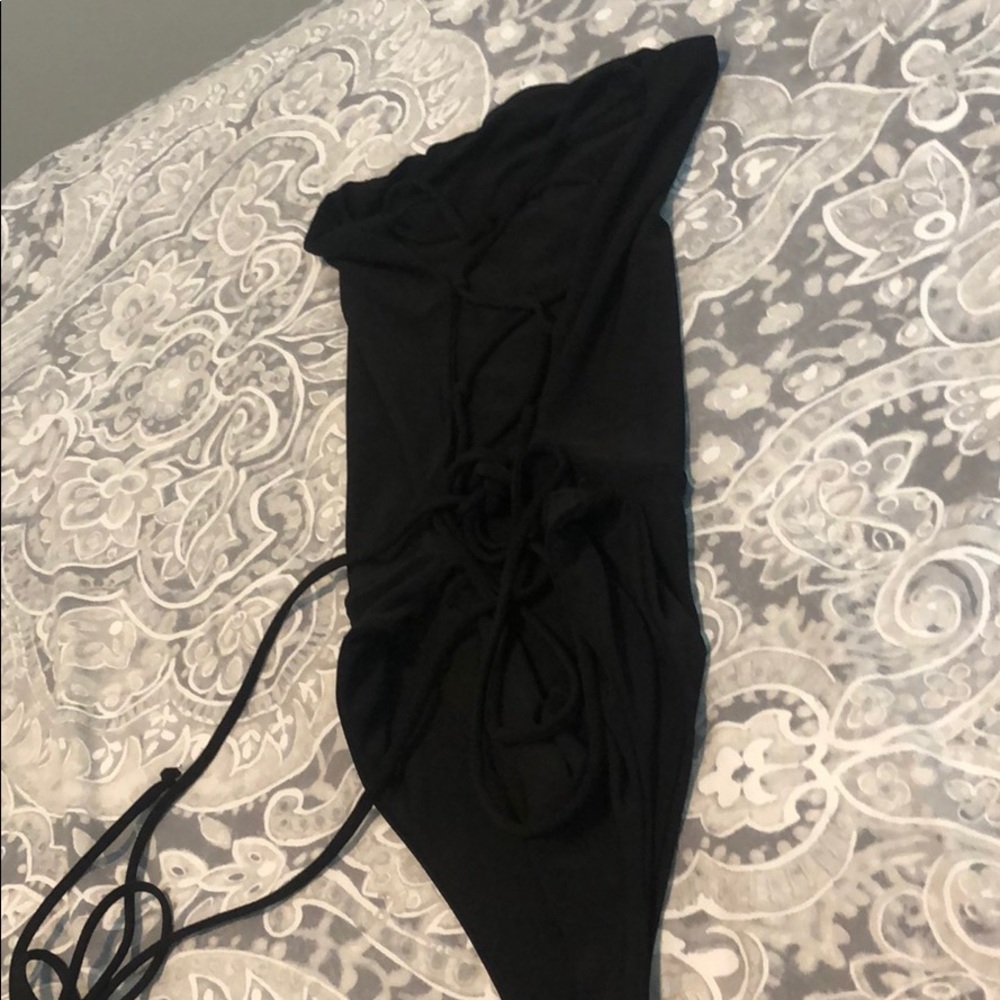 Strapless black bodysuit